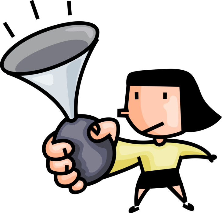 Vector Illustration Of Woman Squeezes And Blasts Bicycle - Apertando Buzina Clipart (728x700), Png Download