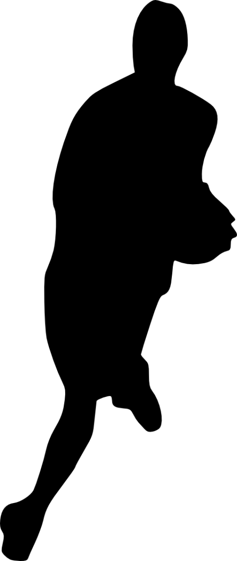 Basketball Player Silhouette Png - Portable Network Graphics Clipart (480x1132), Png Download
