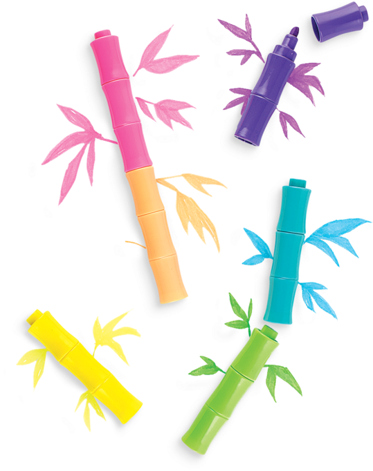 Self Expression Writing Gift Set For Boys - Bamboo Writing Utensils By Ooly - Bamboo Brights Mini Clipart (800x800), Png Download