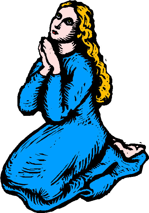 Mary Mother Of Jesus Clipart At Getdrawings - Cartoon Lady On Her Knees - Png Download (490x697), Png Download