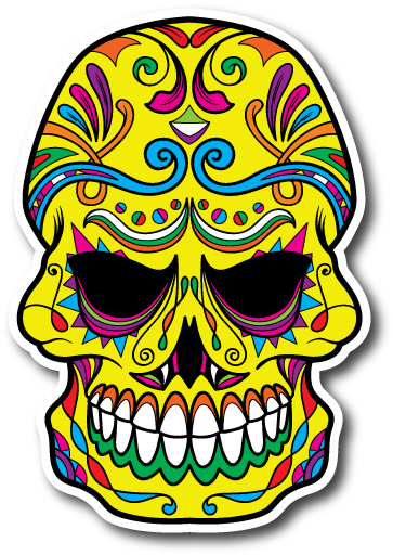 Sugar Skull Vinyl Sticker - Sugar Skull Evil Clipart (600x600), Png Download