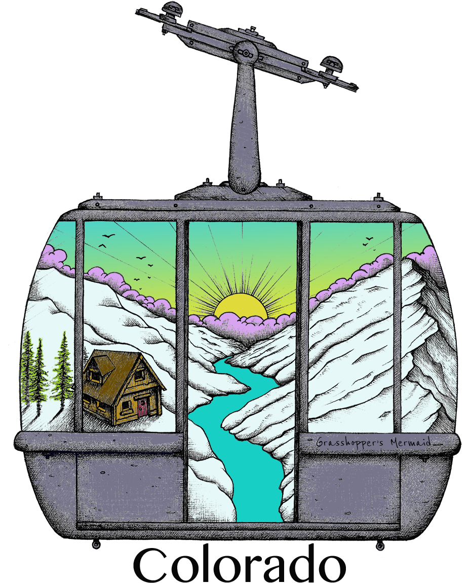 Gondola Car Sticker Vail Colorado - Vail Clipart (794x1024), Png Download