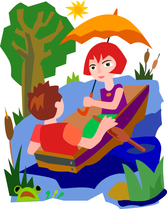 Couple In Row Boat - Nursery Rhymes Lyrics Row Row Row Your Boat Clipart (560x700), Png Download