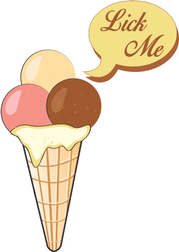 Lick Me - Plastic Sign: Naxart's Make Your Own Luck 1, 46x30in. Clipart (600x600), Png Download