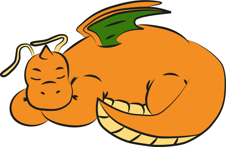 Cartoon Sleepy Dragon Clipart (900x585), Png Download