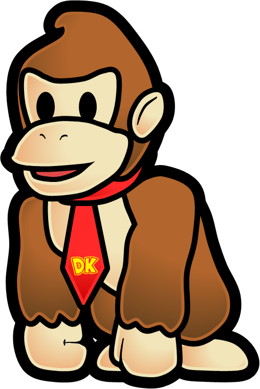Barrel Clipart Donkey Kong - Paper Mario Donkey Kong - Png Download (508x759), Png Download