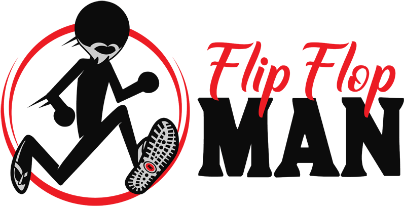 Flip Flop Man - Flip-flops Clipart (1016x427), Png Download