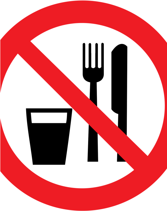 Eating Or Drinking Sign Clipart (535x696), Png Download