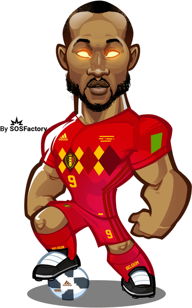 Lukaku Caricature - Caricatura De Lukaku Clipart (725x1024), Png Download