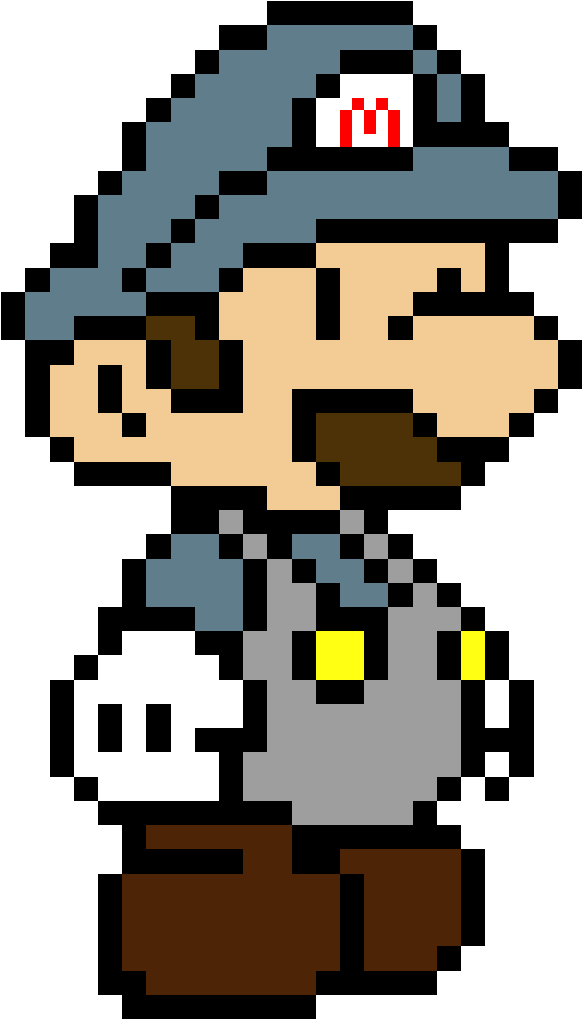 Stone Mario - Pixel Mario And Luigi Clipart (1111x1100), Png Download