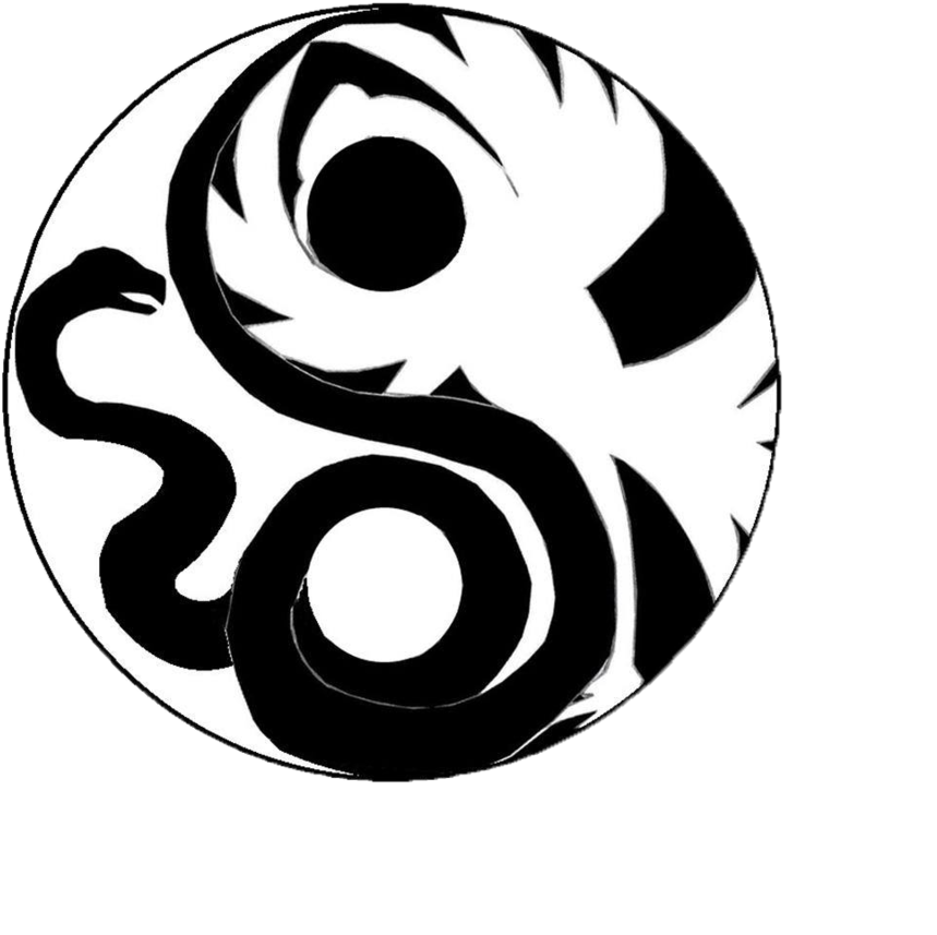 Crane And Snake Yin Yang Clipart (1000x1000), Png Download