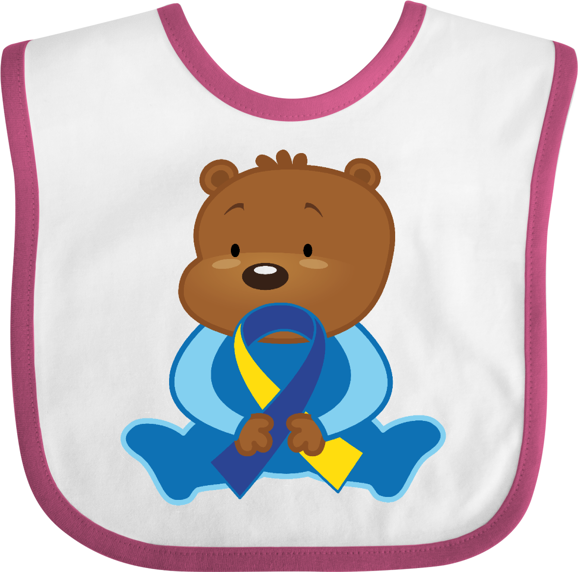 Down Syndrome Bear Baby Bib $9 - Preschool Teacher Ornament (round) Clipart (1200x1200), Png Download