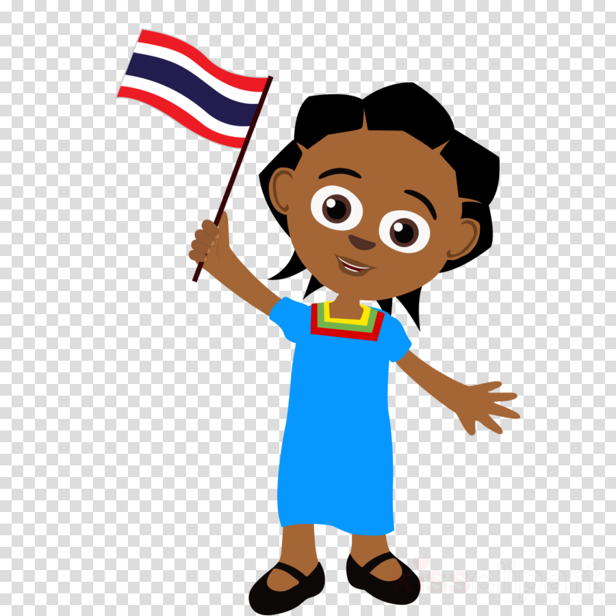 Thailand Flag Cartoon Png Clipart Thai Language Animated - Cartoon Transparent Png (900x900), Png Download