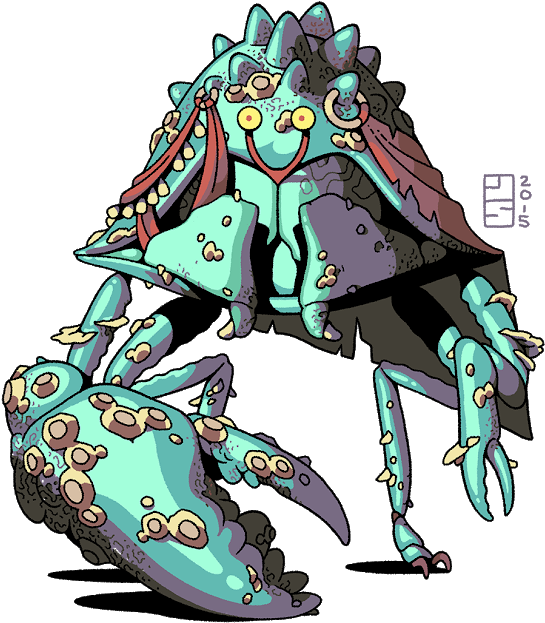 Found Mostly In Coastal Caves, They Are A Simple Folk, - Yoon Suin Crabmen Clipart (556x640), Png Download