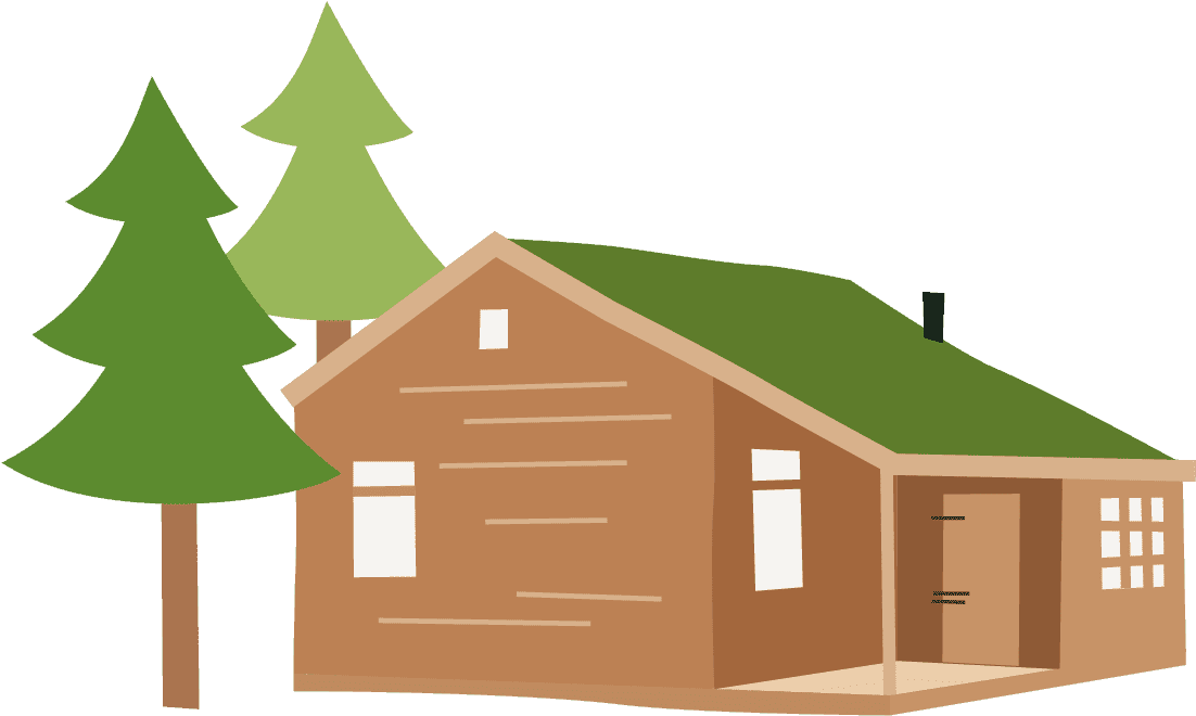 La Cabane En Bois - Cottage Cartoon Clipart (1417x824), Png Download
