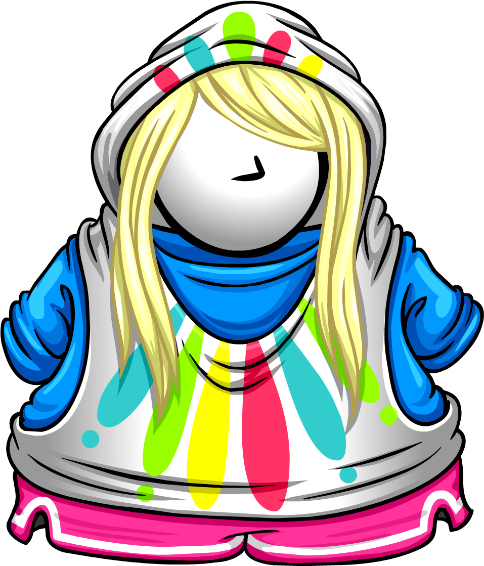 Color Splash Hoodie - Club Penguin Neon Item Clipart (1118x1118), Png Download