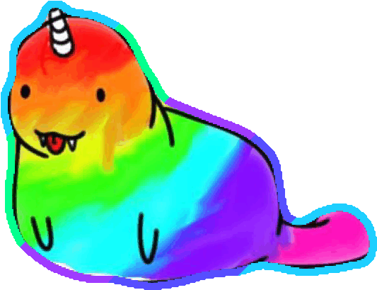 Clipart Lion Unicorn - Colorful Narwhal - Png Download (616x616), Png Download