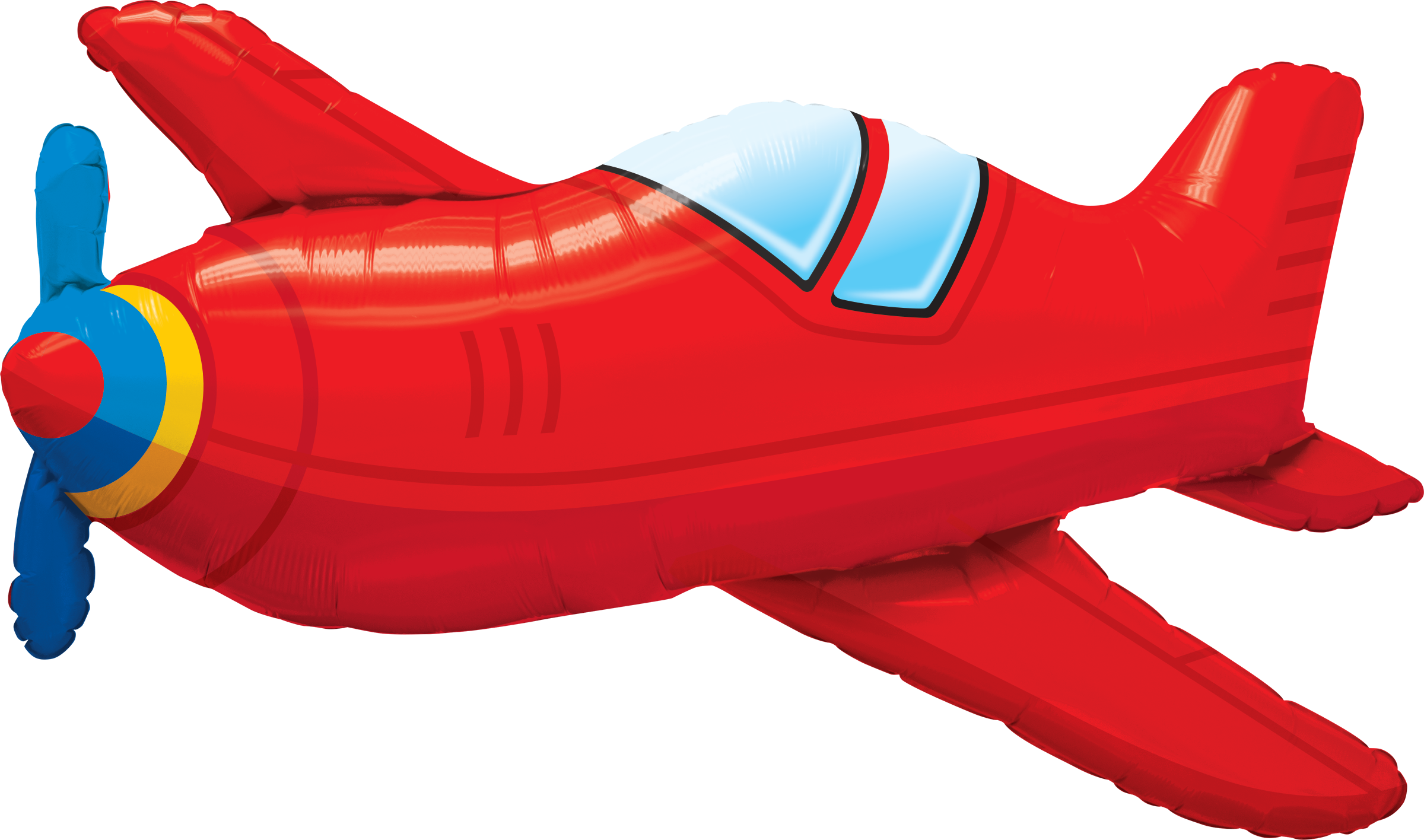 Png Transparent Download Shape Foil Red Sw Each Pkgd - Airplane Balloons Clipart (2400x1416), Png Download
