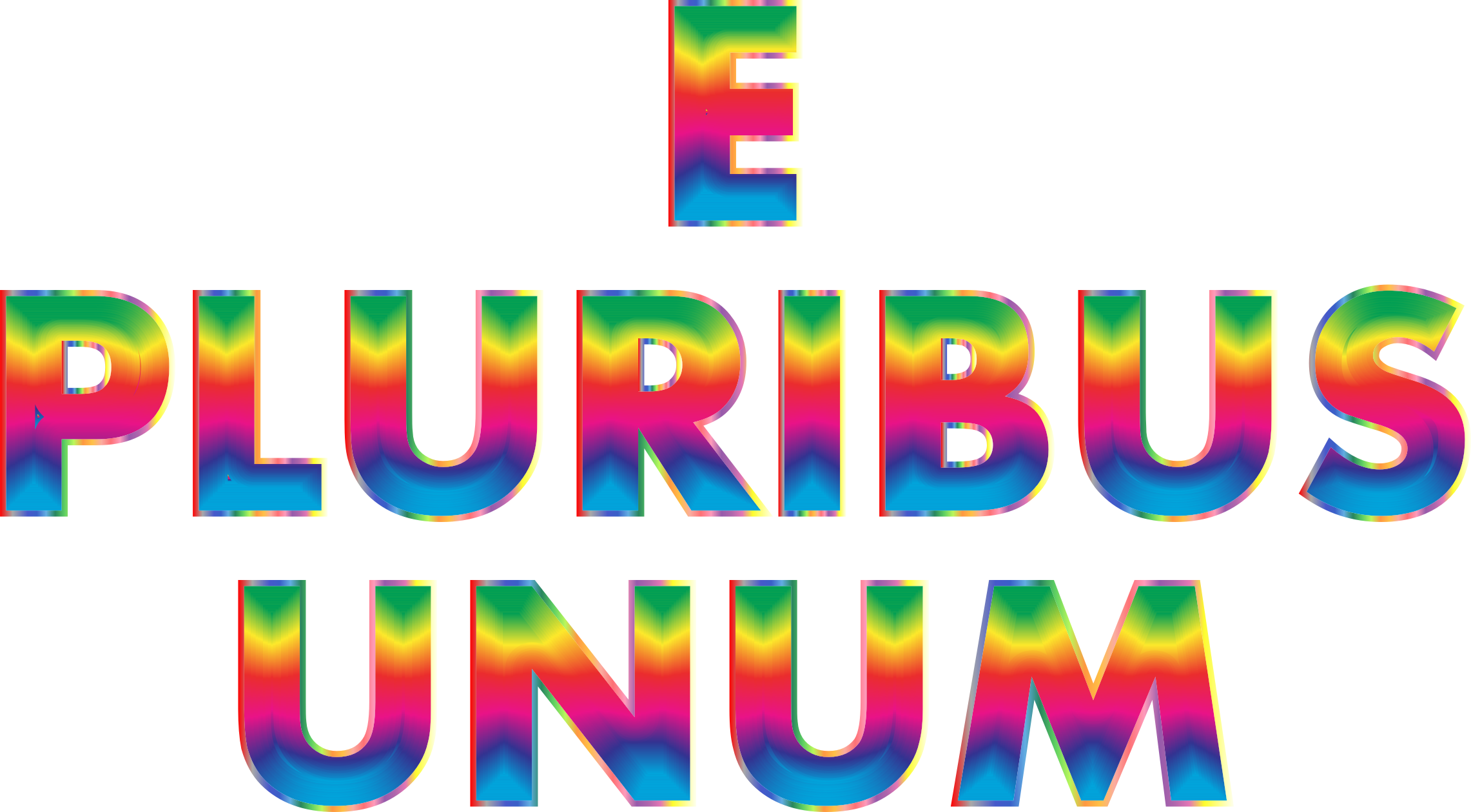 Pluribus Unum Rainbow Typography No Background Clipart (2282x1260), Png Download