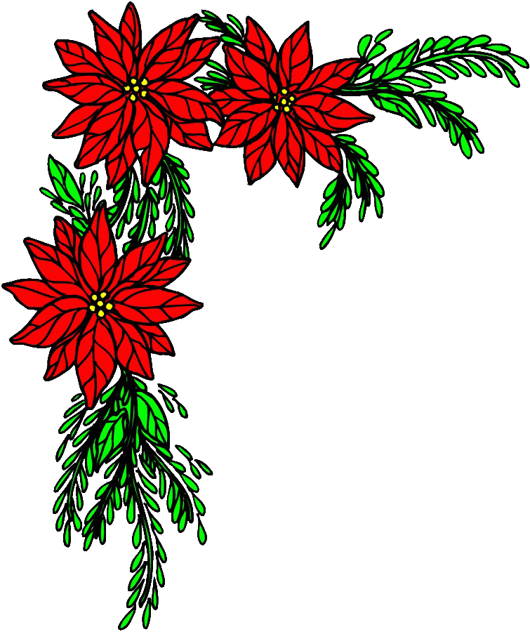 Poinsettia Merry Christmas Yard Sign Clipart (755x900), Png Download