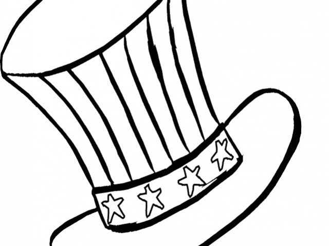 Drawn Top Hat Clip Art - Coloring - Png Download (640x480), Png Download