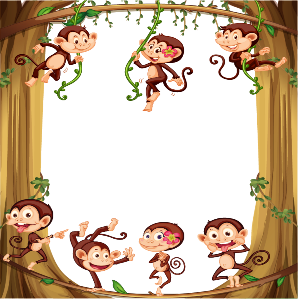Mq Monkey Monkeys Animal Animals Tree Clipart (1024x1024), Png Download