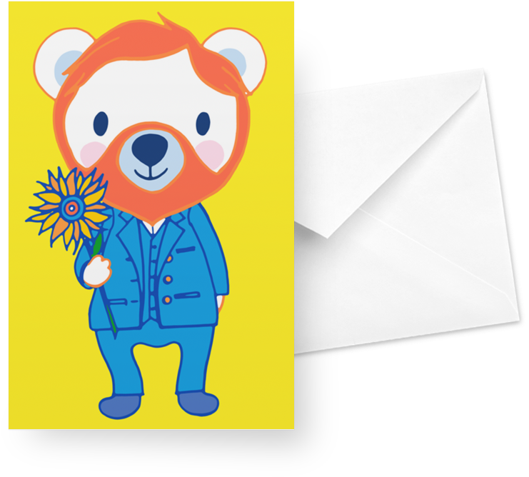Cartão Vincent Bear Gogh De Nanda Corrêana - Bear Clipart (800x800), Png Download