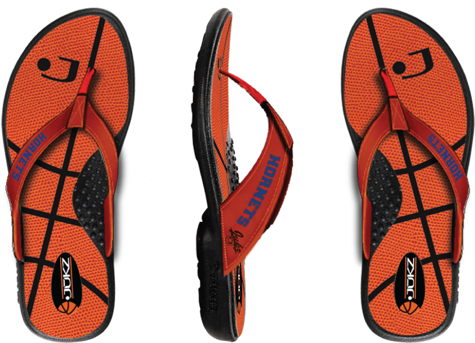 Bryant Hornets Basketball Flip Flops - Jukz Sports Tcu-bk02-m Tcu Hor Clipart (1302x1011), Png Download