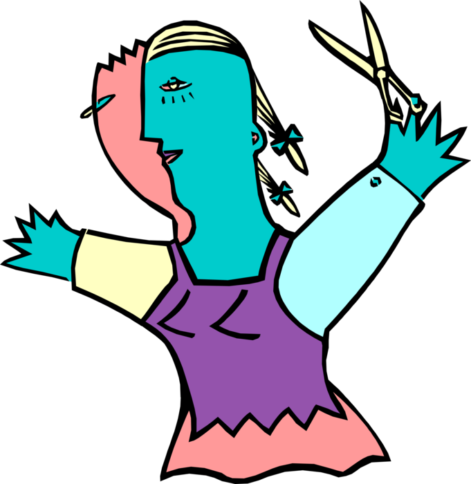 Vector Illustration Of Female Hairdresser Beautician Clipart (681x700), Png Download