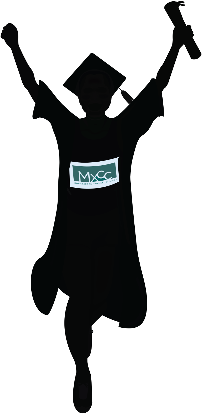 Runner Logo - Middlesex Community College Clipart (768x1568), Png Download