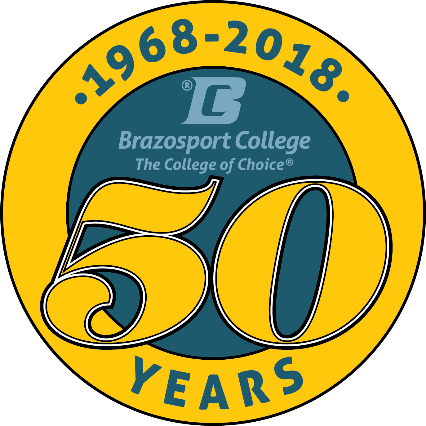 Brazosport College 50th Logo - Bitsvizag Clipart (1374x1374), Png Download