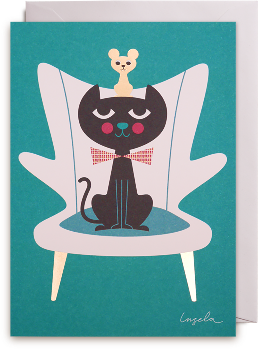 Papa Bear & Mouse Greeting Card - Cat Clipart (1400x1500), Png Download