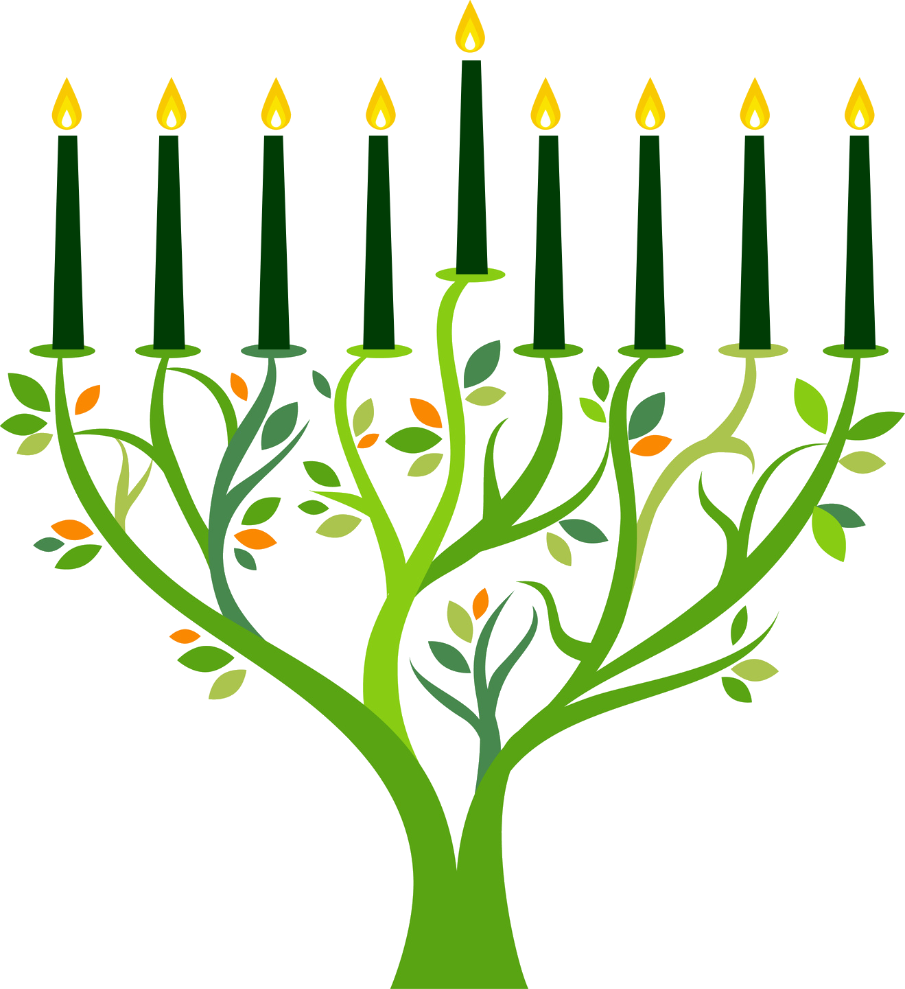 Eight Days, Eight Ways To Go Green For Chanukah - Menorah Clipart - Png Download (1319x1441), Png Download