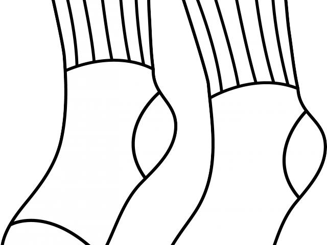 Pair Clipart Dirty Sock - Outline Drawing Of Socks - Png Download (640x480), Png Download
