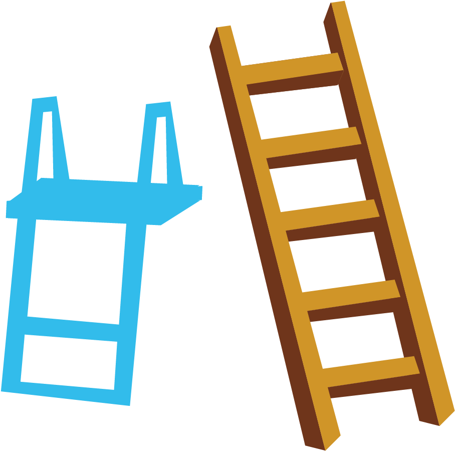 Ladder Stairs Rope Blue - Cái Thang Gỗ Clipart (1240x1170), Png Download