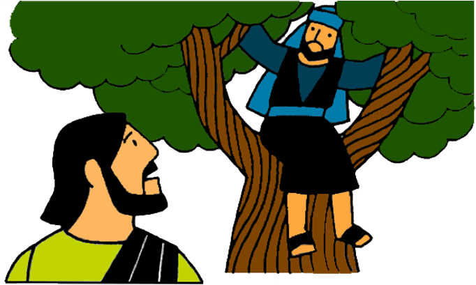 Jesus Zacchaeus Clipart Clipground - Zacchaeus Meets Jesus - Png Download (700x525), Png Download
