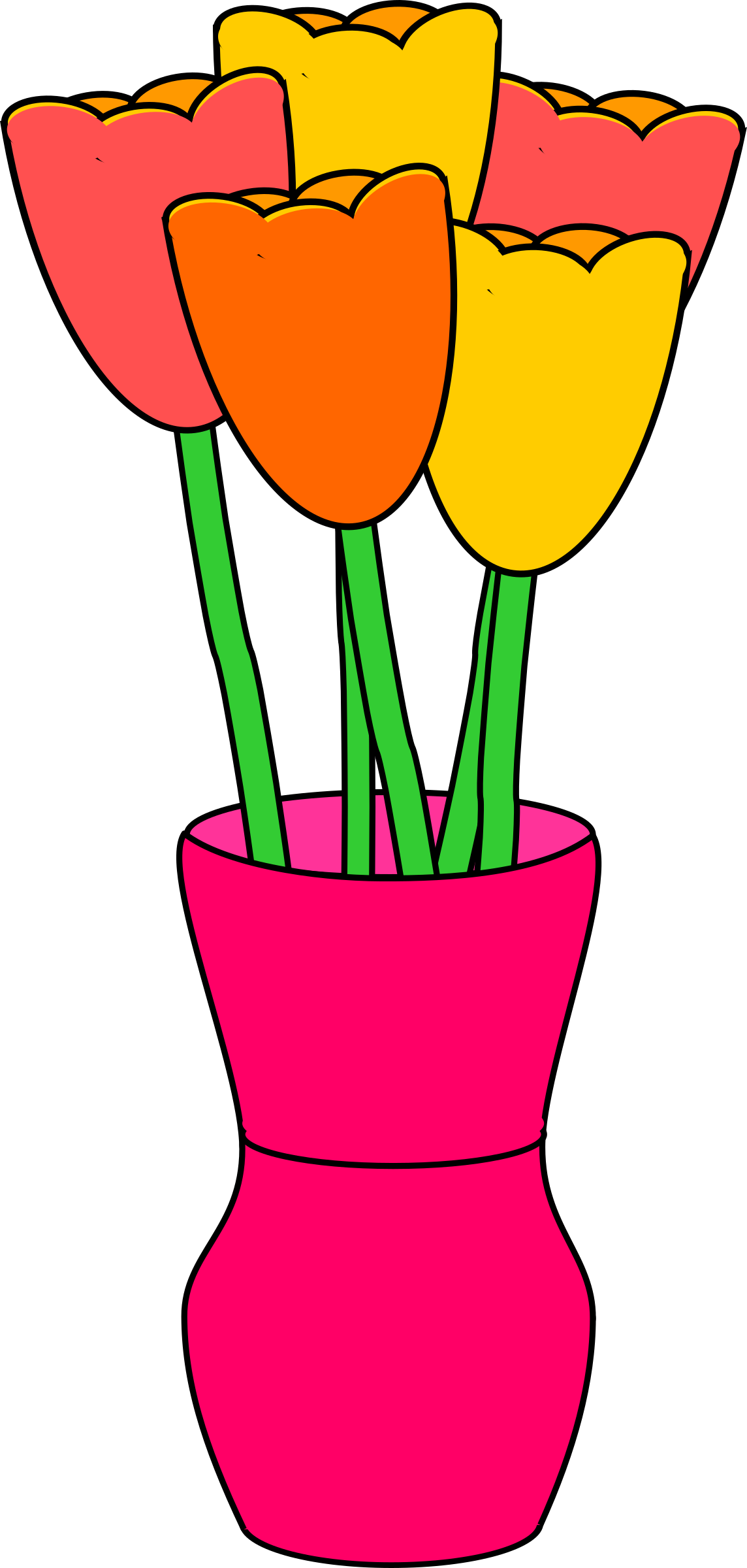 Big Image - Tulip In Vase Clipart - Png Download (1144x2400), Png Download