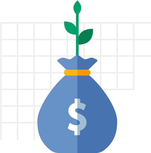 Plant Growing Out Of Money Bag - Illustration Clipart (1358x607), Png Download