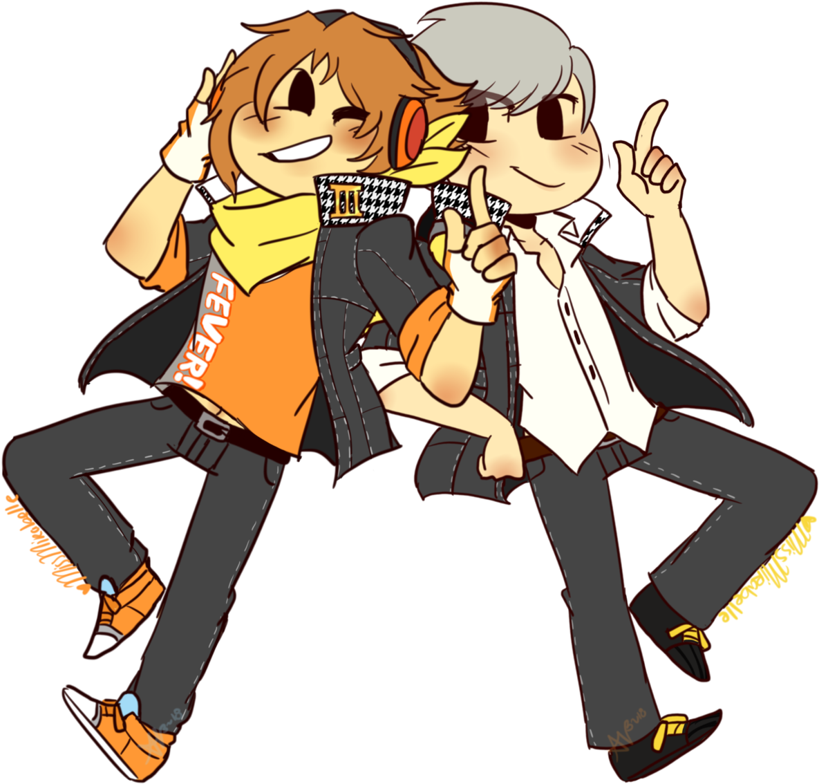 Miss-mirabelle Art Drew Yu And Yosuke In Their Dancing - Persona Clipart (1280x1220), Png Download