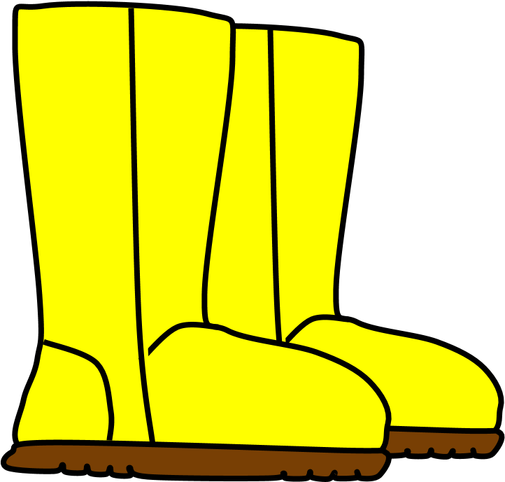 Boots, Snow, Rain, Yellow, Clipart (816x1056), Png Download