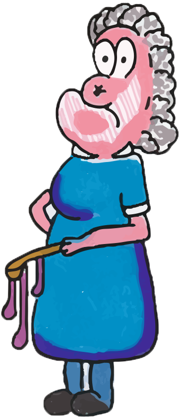 The Scary Lunch Lady - Cartoon Clipart (900x1200), Png Download