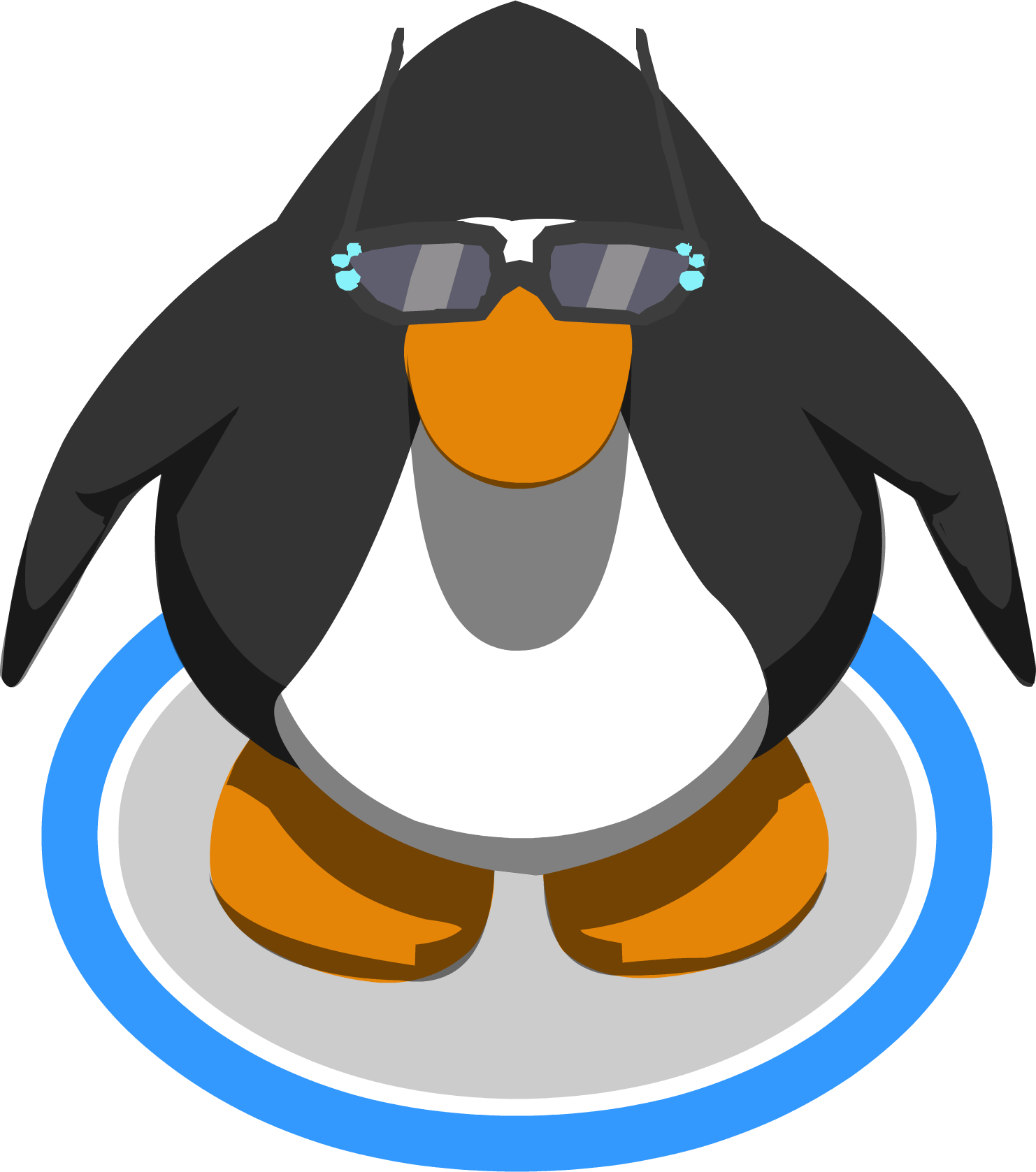 Rhinestone Sunglasses In-game - Club Penguin Penguin Sprite Clipart (1482x1677), Png Download