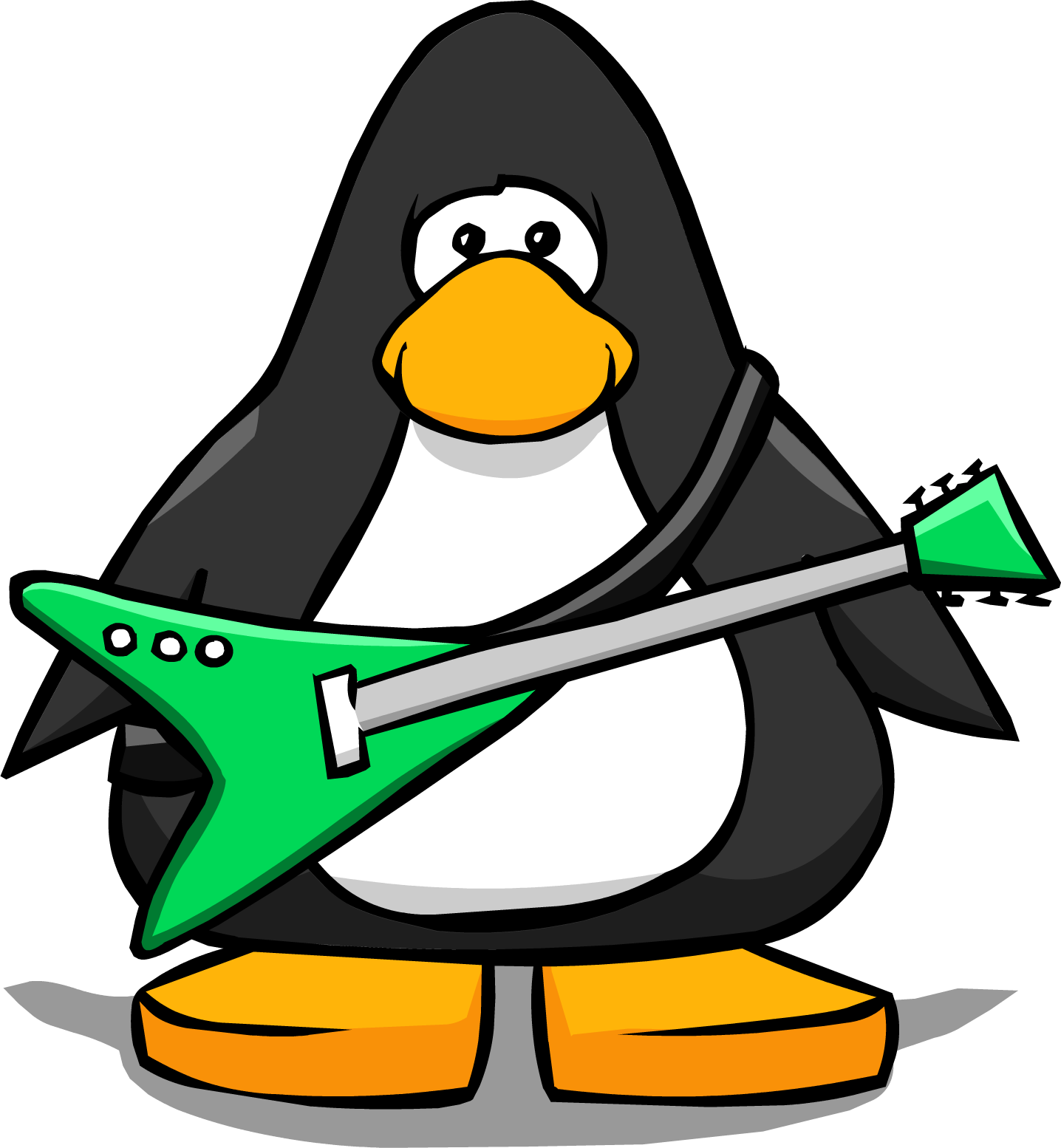 Electric Green Guitar On A Player Card - Club Penguin Water Wings Clipart (1436x1554), Png Download