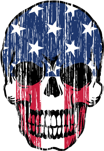Grunge Patriotic Skull Decal - Patriotic Skull Clipart (600x600), Png Download