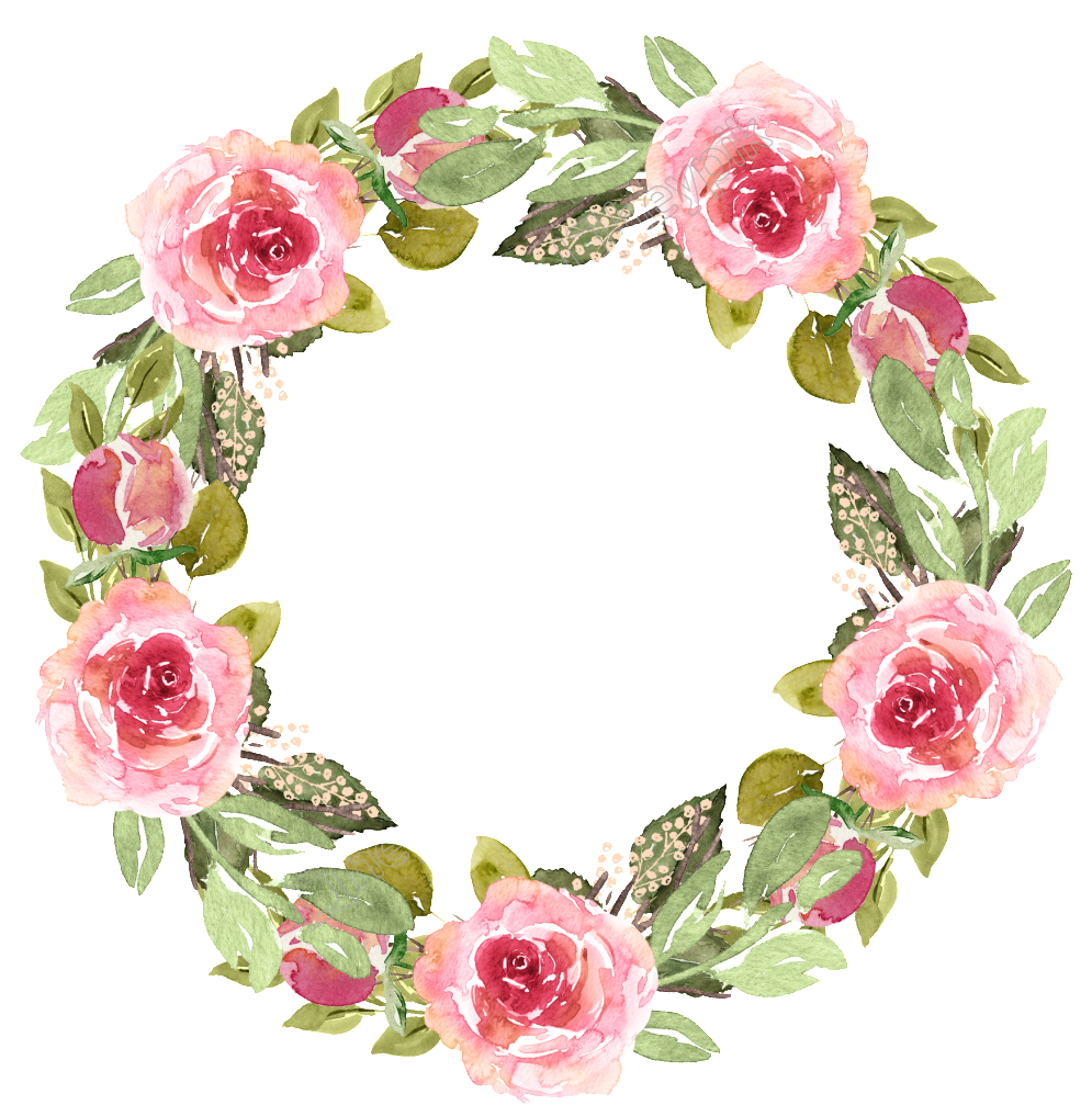 Clip Art Royalty Free Library Watercolor Free Texture - Pink Floral Frame Png Transparent Png (1024x1024), Png Download