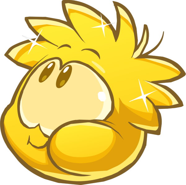 Adopt A Rainbow Puffle Adopt A Gold Puffle - Club Penguin Puffles Gold Clipart (600x595), Png Download