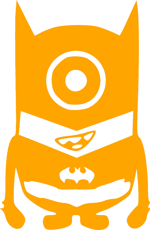 Please Note That The White Image Is A White Sticker - Minions White And Black Clipart (500x767), Png Download