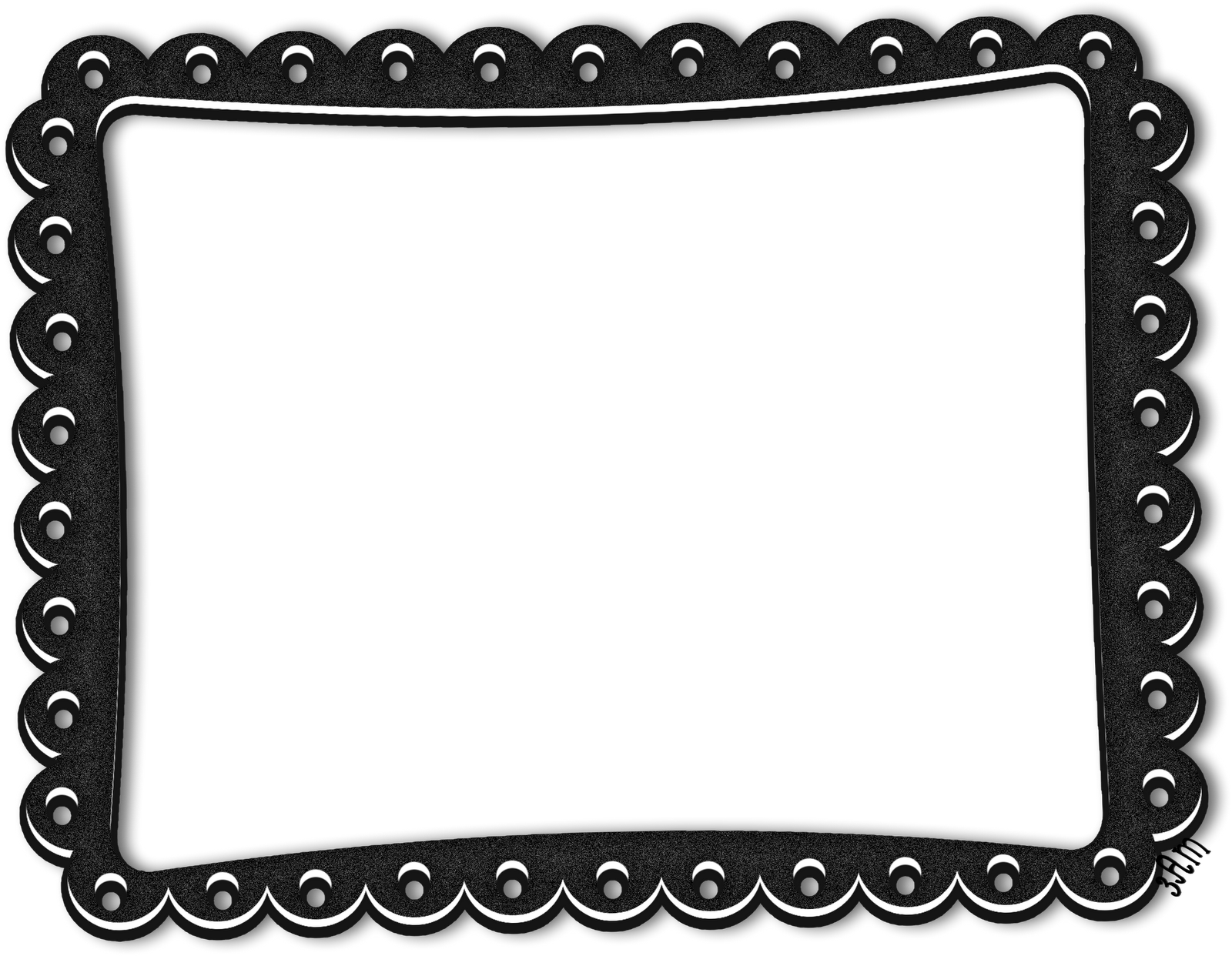 Just Right Click & Save The Image - Scallop Frame Png Clipart (1600x1242), Png Download