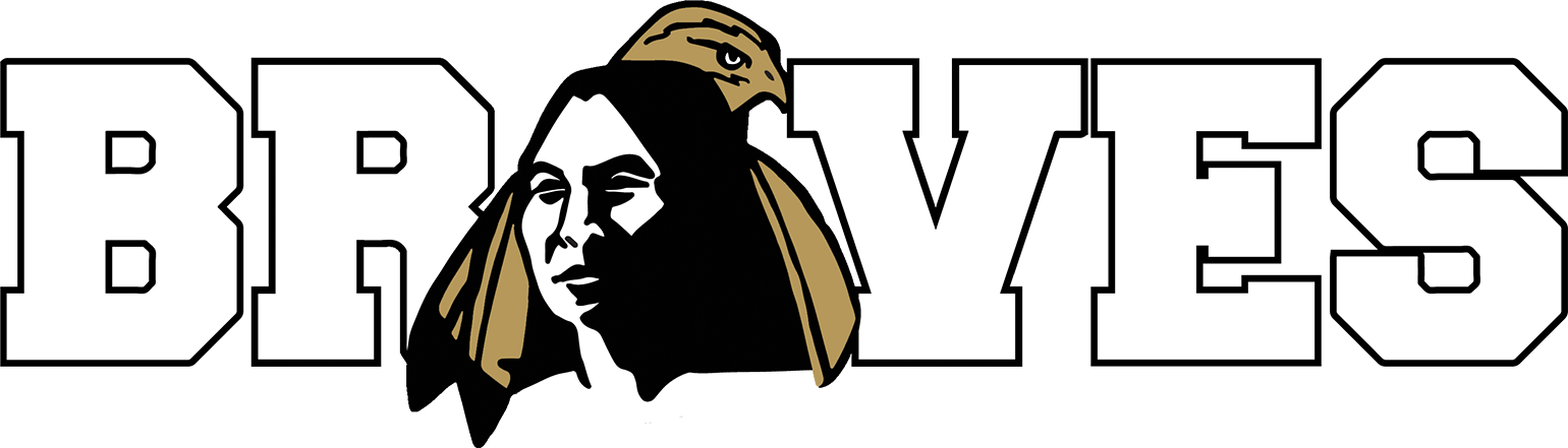 Braves White W Black Outline - Unc Pembroke Braves Bean Bag Toss Game Clipart (1540x441), Png Download