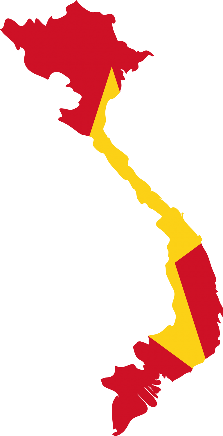 Map Of Vietnam Gharepeyma - Vietnam Flag Map Clipart (768x1498), Png Download
